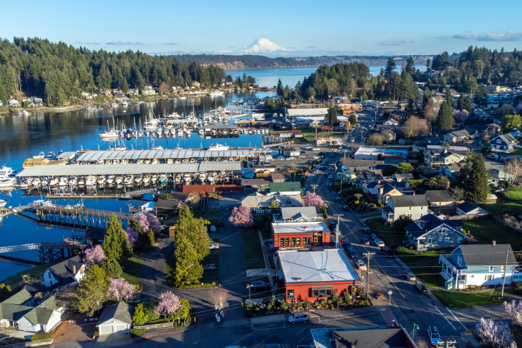 Beautiful shots of the town and harbor in Gig Harbor, Washington.